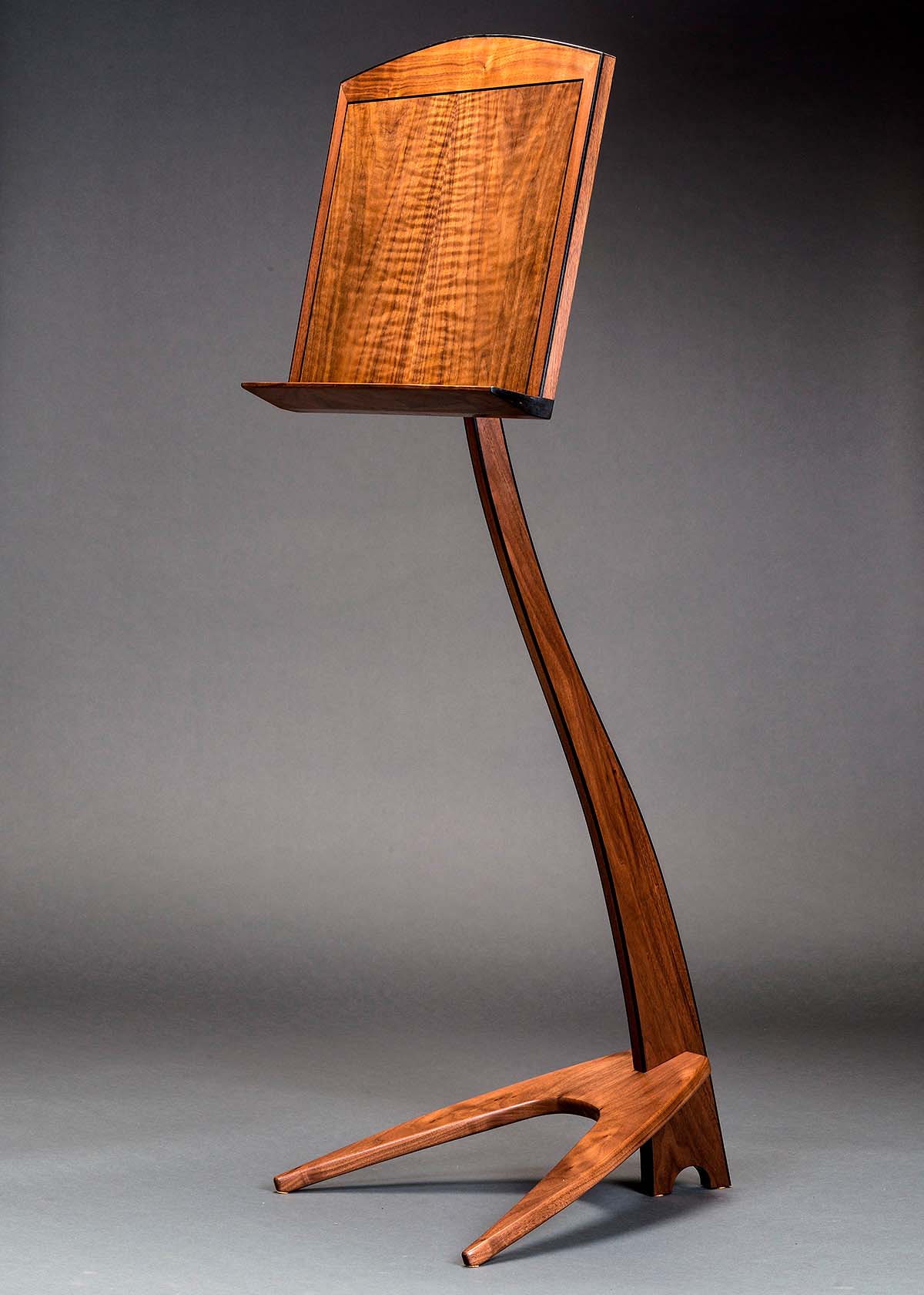 WM Music Stand in Claro Walnut with Ebony Binding